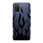 Manitoba Samsung Galaxy A02S Uyumlu Baskılı Yumuşak Silikon Şeffaf Telefon Kılıfı, Siyah Desen