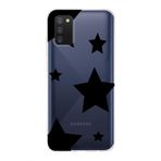 Manitoba Samsung Galaxy A02S Uyumlu Baskılı Yumuşak Silikon Şeffaf Telefon Kılıfı, Yıldız Deseni