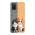 Manitoba Samsung Galaxy A02S Uyumlu Baskılı Yumuşak Silikon Telefon Kılıfı, Şeffaf, Kedi Deseni