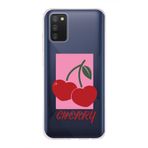 Manitoba Samsung Galaxy A02S Uyumlu Cherry Tasarımlı Baskılı Şeffaf Telefon Kılıfı