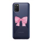 Manitoba Samsung Galaxy A02S Uyumlu Fiyonk Tasarımlı Baskılı Şeffaf Telefon Kılıfı