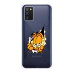 Manitoba Samsung Galaxy A02S Uyumlu Garfield Tasarımlı Baskılı Şeffaf Telefon Kılıfı