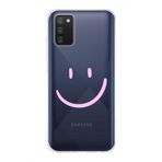 Manitoba Samsung Galaxy A02S Uyumlu Gülen Yüz Tasarımlı Baskılı Şeffaf Telefon Kılıfı