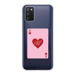Manitoba Samsung Galaxy A02S Uyumlu Lucky You Kart Tasarımlı Baskılı Şeffaf Telefon Kılıfı