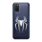Manitoba Samsung Galaxy A02S Uyumlu Örümcek Logo Tasarımlı Baskılı Şeffaf Telefon Kılıfı