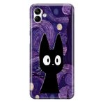 Manitoba Samsung Galaxy A04 ile Uyumlu Baskılı Yumuşak Silikon Şeffaf Telefon Kılıfı, Mor Desen