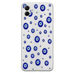 Manitoba Samsung Galaxy A04 ile Uyumlu Baskılı Yumuşak Silikon Şeffaf Telefon Kılıfı, Nazar Boncuğu Deseni