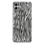 Manitoba Samsung Galaxy A04 ile Uyumlu Baskılı Yumuşak Silikon Şeffaf Telefon Kılıfı, Zebra Desen