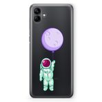 Manitoba Samsung Galaxy A04 Uyumlu Astronot Tasarımlı Baskılı Şeffaf Telefon Kılıfı