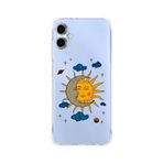 Manitoba Samsung Galaxy A04 Uyumlu Baskılı Yumuşak Silikon Şeffaf Telefon Kılıfı, Ay ve Güneş Deseni