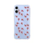 Manitoba Samsung Galaxy A04 Uyumlu Baskılı Yumuşak Silikon Şeffaf Telefon Kılıfı, Çiçek Desen, Mavi