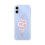Manitoba Samsung Galaxy A04 Uyumlu Baskılı Yumuşak Silikon Şeffaf Telefon Kılıfı, Kırmızı Yılan Deseni