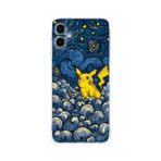 Manitoba Samsung Galaxy A04 Uyumlu Baskılı Yumuşak Silikon Şeffaf Telefon Kılıfı, Mavi Sarı Desen