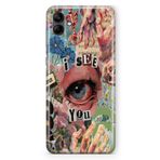 Manitoba Samsung Galaxy A04 Uyumlu I See You Tasarımlı Baskılı Şeffaf Telefon Kılıfı