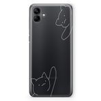 Manitoba Samsung Galaxy A04 Uyumlu Kediler Tasarımlı Baskılı Şeffaf Telefon Kılıfı