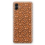 Manitoba Samsung Galaxy A04 Uyumlu Turuncu Leopar Tasarımlı Baskılı Şeffaf Telefon Kılıfı