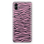 Manitoba Samsung Galaxy A05 Uyumlu Zebra Desen Baskılı Şeffaf Telefon Kılıfı