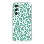 Manitoba Samsung Galaxy A05S ile Uyumlu Baskılı Yumuşak Silikon Şeffaf Telefon Kılıfı, Yeşil Leopar Desen