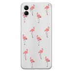Manitoba Samsung Galaxy A07 ile Uyumlu Baskılı Yumuşak Silikon Şeffaf Telefon Kılıfı, Flamingo Deseni