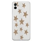 Manitoba Samsung Galaxy A07 ile Uyumlu Baskılı Yumuşak Silikon Şeffaf Telefon Kılıfı, Leopar Desen