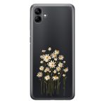 Manitoba Samsung Galaxy A07 ile Uyumlu Baskılı Yumuşak Silikon Şeffaf Telefon Kılıfı, Papatya Desen