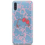 Manitoba Samsung Galaxy A11 / M11 ile Uyumlu Hello Kitty Tasarımlı Baskılı Şeffaf Telefon Kılıfı