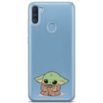 Manitoba Samsung Galaxy A11 / M11 Uyumlu Baby Yoda Tasarımlı Baskılı Şeffaf Telefon Kılıfı