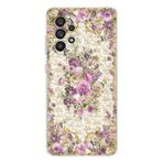Manitoba Samsung Galaxy A13 ile Uyumlu Baskılı Yumuşak Silikon Şeffaf Telefon Kılıfı, Çiçek Deseni