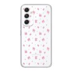 Manitoba Samsung Galaxy A14 ile Uyumlu Baskılı Yumuşak Silikon Şeffaf Telefon Kılıfı, Çiçek ve Kalp Deseni