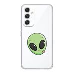 Manitoba Samsung Galaxy A16 ile Uyumlu Baskılı Yumuşak Silikon Şeffaf Telefon Kılıfı, Yeşil Alien Desen