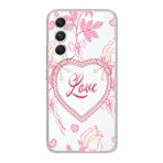 Manitoba Samsung Galaxy A17 ile Uyumlu Baskılı Yumuşak Silikon Şeffaf Telefon Kılıfı, Love Deseni