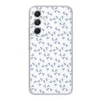 Manitoba Samsung Galaxy A17 ile Uyumlu Baskılı Yumuşak Silikon Şeffaf Telefon Kılıfı, Mavi Çiçek Deseni