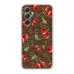 Manitoba Samsung Galaxy A17 Uyumlu Leopar ve Kiraz Tasarımlı Baskılı Şeffaf Telefon Kılıfı
