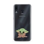 Manitoba Samsung Galaxy A20/A30 ile Uyumlu Baby Yoda Tasarımlı Baskılı Şeffaf Telefon Kılıfı, Çok Renkli