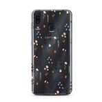 Manitoba Samsung Galaxy A20/A30 ile Uyumlu Baskılı Yumuşak Silikon Şeffaf Telefon Kılıfı, Çiçek Deseni