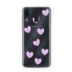Manitoba Samsung Galaxy A20/A30 ile Uyumlu Baskılı Yumuşak Silikon Şeffaf Telefon Kılıfı, Kalp Deseni