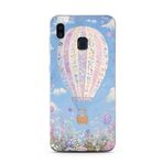 Manitoba Samsung Galaxy A20/A30 Uyumlu Baskılı Yumuşak Silikon Telefon Kılıfı, Mavi Çiçek Balon Deseni