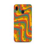 Manitoba Samsung Galaxy A20/A30 Uyumlu Çiçek Desen Baskılı Şeffaf Telefon Kılıfı, Çok Renkli