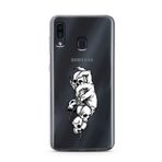 Manitoba Samsung Galaxy A20/A30 Uyumlu Kuru Kafa Tasarımlı Baskılı Şeffaf Telefon Kılıfı