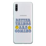 Manitoba Samsung Galaxy A20S ile Uyumlu Better Things Tasarımlı Şeffaf Telefon Kılıfı, Çok Renkli