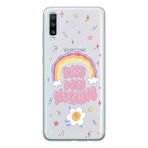 Manitoba Samsung Galaxy A20S ile Uyumlu Busy Doin Nothing Tasarımlı Şeffaf Telefon Kılıfı, Çok Renkli