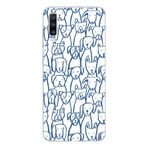 Manitoba Samsung Galaxy A20S ile Uyumlu Kedi ve Köpek Tasarımlı Şeffaf Telefon Kılıfı, Silikon, Çok Renkli