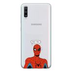 Manitoba Samsung Galaxy A20S ile Uyumlu Örümcek Adam Tasarımlı Şeffaf Telefon Kılıfı, Silikon, Çok Renkli