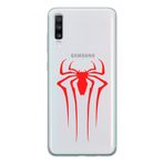 Manitoba Samsung Galaxy A20S ile Uyumlu Örümcek Logo Tasarımlı Şeffaf Telefon Kılıfı