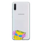 Manitoba Samsung Galaxy A20S ile Uyumlu SpongeBob Tasarımlı Şeffaf Telefon Kılıfı, Silikon, Çok Renkli
