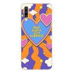 Manitoba Samsung Galaxy A20S ile Uyumlu Treat With Kindness Tasarımlı Şeffaf Telefon Kılıfı, Çok Renkli