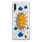 Manitoba Samsung Galaxy A20S Uyumlu Ay ve Güneş Tasarımlı Şeffaf Telefon Kılıfı, Çok Renkli