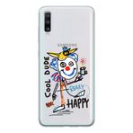 Manitoba Samsung Galaxy A20S Uyumlu Cool Dude Tasarımlı Şeffaf Telefon Kılıfı, Çok Renkli