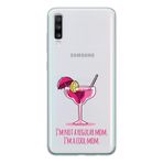 Manitoba Samsung Galaxy A20S Uyumlu Cool Mom Tasarımlı Şeffaf Telefon Kılıfı, Çok Renkli