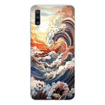 Manitoba Samsung Galaxy A20S Uyumlu Dalga Tasarımlı Şeffaf Telefon Kılıfı, Çok Renkli